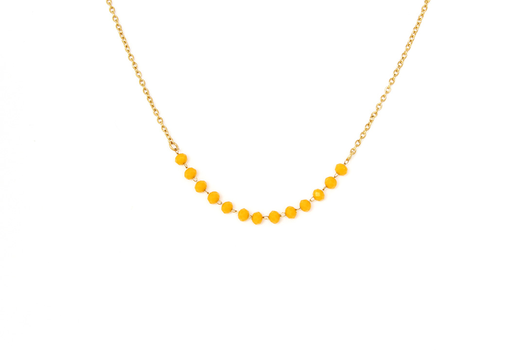 collier jaune perles